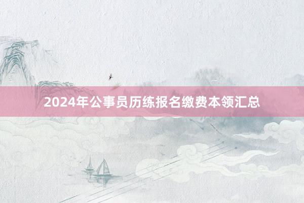2024年公事员历练报名缴费本领汇总