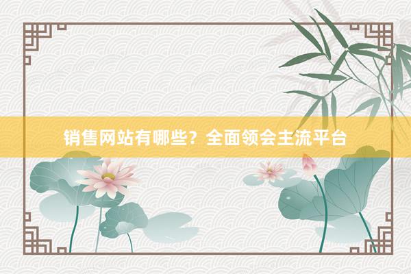 销售网站有哪些？全面领会主流平台