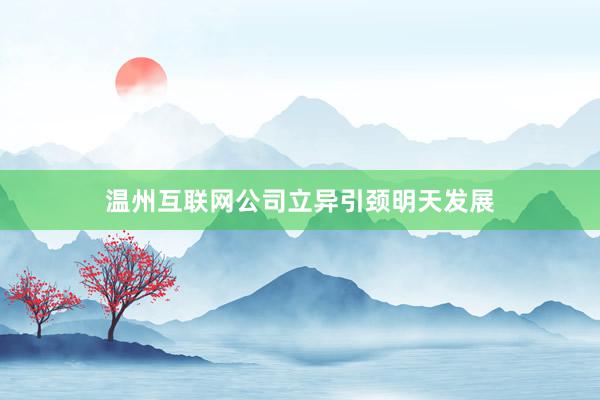 温州互联网公司立异引颈明天发展