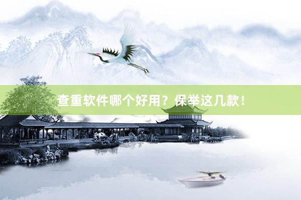 查重软件哪个好用？保举这几款！